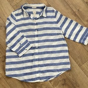 Chicos three-quarter sleeve linen top